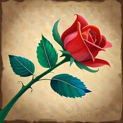 vintage paper with rose