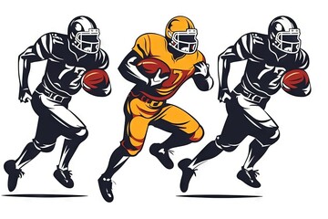 Fototapeta na wymiar People playing american football vector icon illustration generative ai