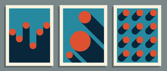 Abstract posters set. Geometric cover, background template. Vector illustration.

