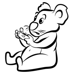 Funny Koala Gamer with controller 
