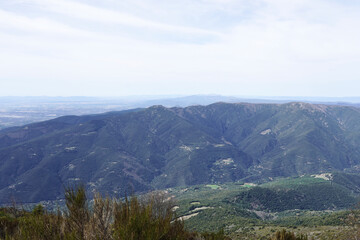 Fototapeta na wymiar Views from the top of Montseny in Turo de l'home. Spanish mountain peaks in Catalonia.