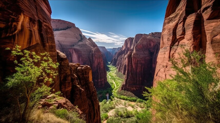 Stunning landscape of the canyon, Generative AI