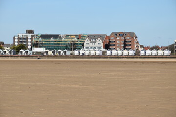 Obraz premium Seaside view with golden sand beaches and landmarks. Taken in Lytham Lancashire England. 