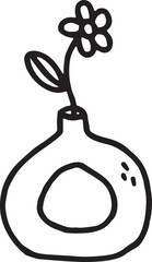 Cute plant outline doodle