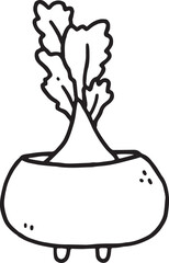 Cute plant outline doodle