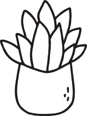 Cute plant outline doodle