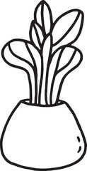 Cute plant outline doodle