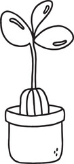 Cute plant outline doodle