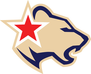 Fototapeta premium Polar Bear with a star logo.