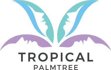 Palm leaves with face logo