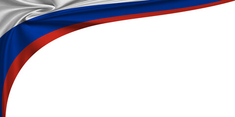 White background with flag of Russia. 3d illustration