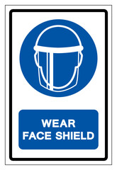 Wear Face Shield Symbol Sign ,Vector Illustration, Isolate On White Background Label. EPS10
