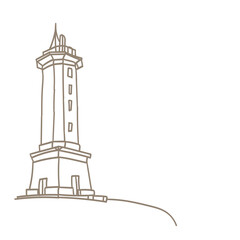 Lighthouse icon design. Hand drawn illustration, vector