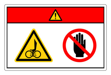 Danger Hand Entanglement Rollers Do Not Touch Symbol Sign, Vector Illustration, Isolate On White Background Label. EPS10