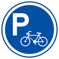 Bicycle Parking Symbol Sign, Vector Illustration, Isolate On White Background Label. EPS10