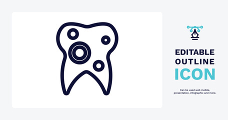 bicuspid icon. Thin line bicuspid icon from dental health collection. Editable bicuspid symbol can be used web and mobile