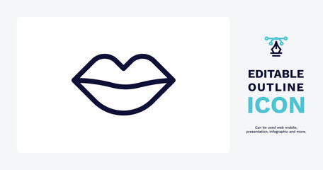 mouth icon. Thin line mouth icon from dental health collection. Editable mouth symbol can be used web and mobile