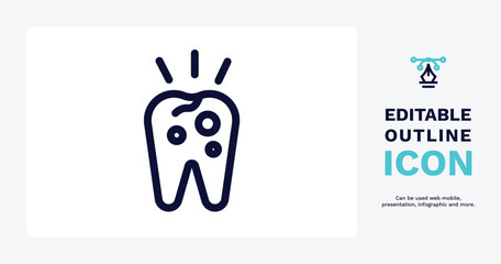 decay icon. Thin line decay icon from dental health collection. Editable decay symbol can be used web and mobile