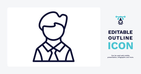 bussiness man icon. Thin line bussiness man icon from people and relation collection. Outline vector. Editable bussiness man symbol can be used web and mobile