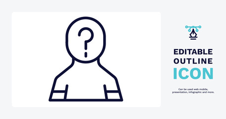 unknown icon. Thin line unknown icon from people and relation collection. Outline vector. Editable unknown symbol can be used web and mobile