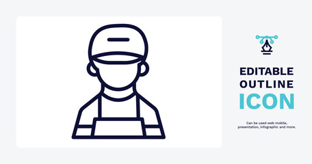 technician icon. Thin line technician icon from people and relation collection. Outline vector. Editable technician symbol can be used web and mobile