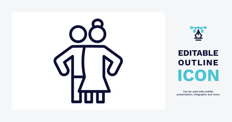 snuggle icon. Thin line snuggle icon from people and relation collection. Outline vector. Editable snuggle symbol can be used web and mobile