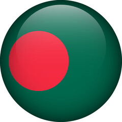 Bangladesh flag button. Emblem of Bangladesh. Vector flag, symbol. Colors and proportion correctly.