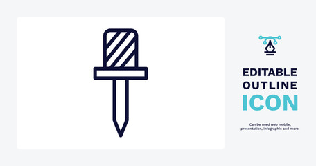 auger icon. Thin line auger icon from tools and utensils collection. Outline vector. Editable auger symbol can be used web and mobile