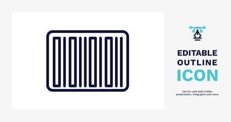 bar code icon. Thin line bar code icon from delivery and logistics collection. Outline vector isolated on white background. Editable bar code symbol can be used web and mobile
