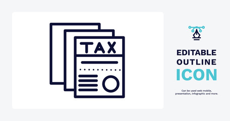 tax free icon. Thin line tax free icon from delivery and logistics collection. Outline vector isolated on white background. Editable tax free symbol can be used web and mobile