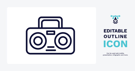 Obraz premium stereo icon. Thin line stereo icon from electronic device and stuff collection. Outline vector isolated on white background. Editable stereo symbol can be used web and mobile