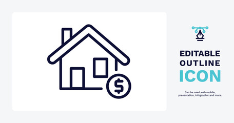 Fototapeta premium realtor icon. Thin line realtor icon from real estate industry collection. Outline vector isolated on white background. Editable realtor symbol can be used web and mobile