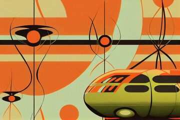 Background in 60s, 70s, 80s style. Wallpaper or poster