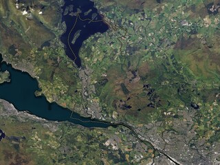 West Dunbartonshire, Scotland - Great Britain. High-res satellite. No legend