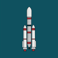 ISRO Satellite Launch Vehicle (GSLV) vector illustration | Indian Space Program