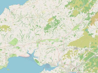 Obraz premium Carmarthenshire, Wales - Great Britain. OSM. No legend