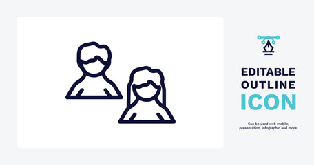 avatars icon. Thin line avatars icon from social media marketing collection. Outline vector isolated on white background. Editable avatars symbol can be used web and mobile