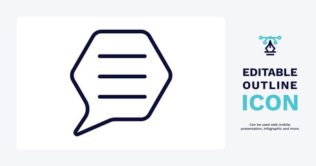 chat box icon. Thin line chat box icon from social media marketing collection. Outline vector isolated on white background. Editable chat box symbol can be used web and mobile