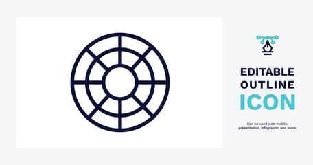 color icon. Thin line color icon from social media marketing collection. Outline vector isolated on white background. Editable color symbol can be used web and mobile