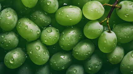 Obraz premium White grape on a counter in the supermarket. Banner created with ai generative tools
