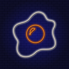 Neon sign scrambled eggs. Protein and yolk. Breakfast concept.