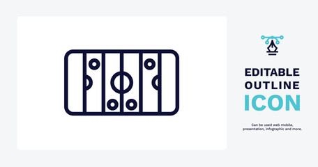 hockey arena icon. Thin line hockey arena icon from sport and games collection. Outline vector isolated on white background. Editable hockey arena symbol can be used web and mobile