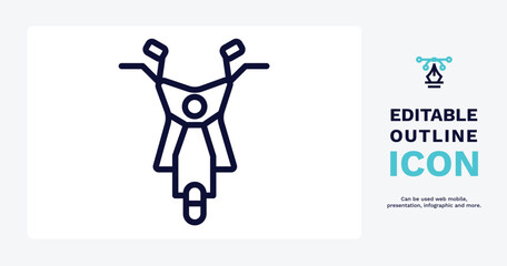 motor sports icon. Thin line motor sports icon from sport and games collection. Outline vector isolated on white background. Editable motor sports symbol can be used web and mobile