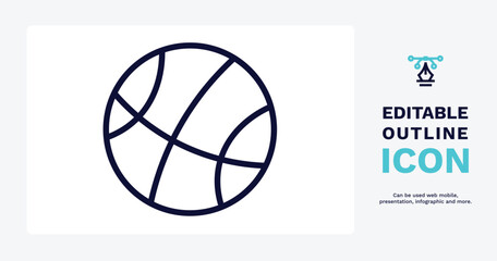 basketball basket icon. Thin line basketball basket icon from sport and games collection. Outline vector isolated on white background. Editable basketball basket symbol can be used web and mobile