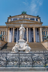 Berlin, Germany – June 8, 2021: Statue of German poet and writer Friedrich Schiller at...