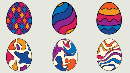Set of Easter Eggs. Colourful eggs for Easter