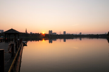 sunset on the lake