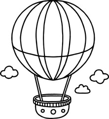air balloon outline doodle
