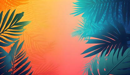 Fototapeta na wymiar Jungle motifs summer tropical design background