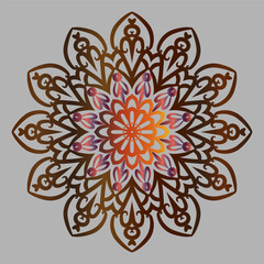 Vector illustration hand drawn ornamental mandala design
